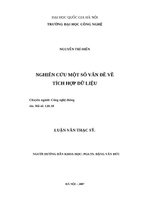 Luận văn nghiên cứu một số vấn đề về tích hợp dữ liệu