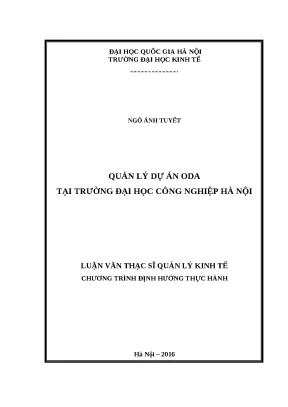 Luận văn quản lý dự án oda tại trường đại học công nghiệp hà nội