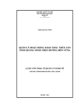 Luận văn quản lý hoạt động khai thác thủy sản tỉnh quảng ninh theo hướng bền vững
