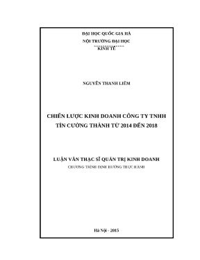 Luận văn chiến lược kinh doanh công ty tnhh tín cường thành từ 2014 đến 2018