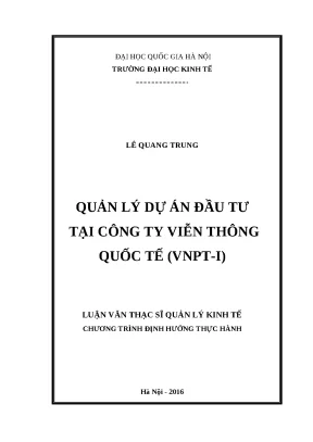 Luận văn quản lý dự án đầu tư tại công ty viễn thông quốc tế vnpt