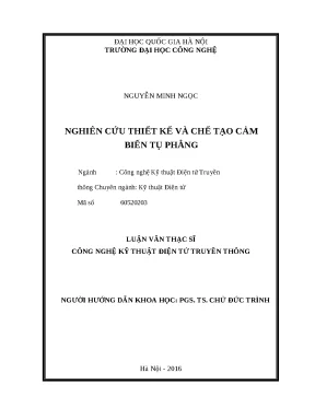 Luận văn nghiên cứu thiết kế và chế tạo cảm biến tụ phẳng