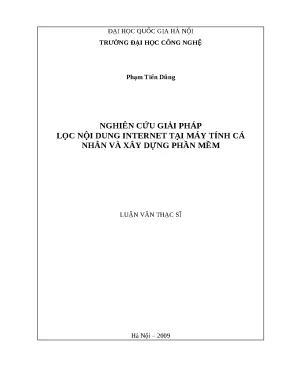 Luận văn nghiên cứu giải pháp lọc nội dung internet tại máy tính cá nhân và xây dựng phần mềm