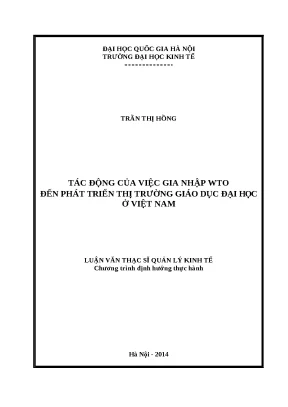 Luận văn tác động của việc gia nhập wto đến phát triển thị trường giáo dục đại học ở việt nam