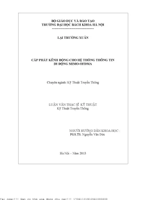 Cấp phát kênh động ho hệ thống thông tin di động mimo ofdma