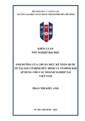 Ảnh hưởng của chuẩn mực kế toán quốc tế tài sản cố định hữu hình và vô hình khi áp dụng cho các doanh nghiệp tại việt nam