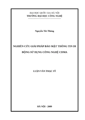 Luận văn nghiên cứu giải pháp bảo mật thông tin di động sử dụng công nghệ cdma