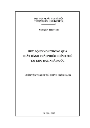 Luận văn hoạt động phát hành trái phiếu chính phủ tại kho bạc nhà nước