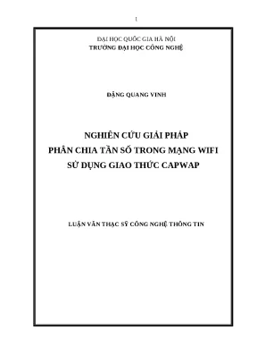 Luận văn nghiên cứu giải pháp phân chia tần số trong mạng wifi sử dụng giao thức capwap