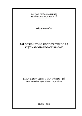 Luận văn tái cơ cấu tổng công ty thuốc lá việt nam
