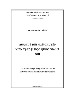 Luận văn quản lý đội ngũ chuyên viên tại đại học quốc gia hà nội