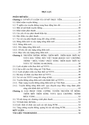 Khóa luận truyền thông về nông thôn mới trên ban thời sự vov1 đài tiếng nói việt nam