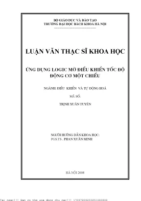 Ứng dụng logi mờ điều khiển tốc độ động cơ một chiều