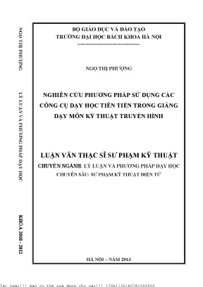 Nghiên ứu phương pháp sử dụng á ông ụ dạy họ tiên tiến trong giảng dạy môn kỹ thuật truyền hình