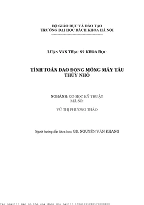 Tính toán dao động móng máy tàu thuỷ nhỏ