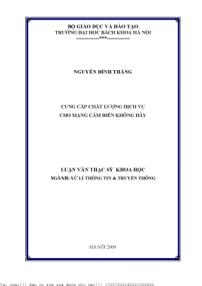 Cung ấp chất lượng dịch vụ cho mạng cảm biến không dây