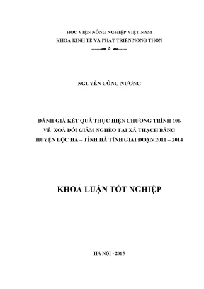 Khóa luận tốt nghiệp đánh giá tình hình thực hiện công tác dồn điền đổi thửa tại xã quỳnh hồng huyện quỳnh lưu tỉnh nghệ an 1