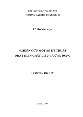 Luận văn nghiên cứu một số kỹ thuật phát hiện chất liệu và ứng dụng