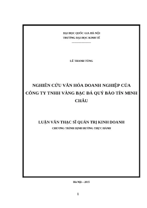 Luận văn nghiên cứu văn hóa doanh nghiệp của công ty tnhh vàng bạc đá quý bảo tín minh châu