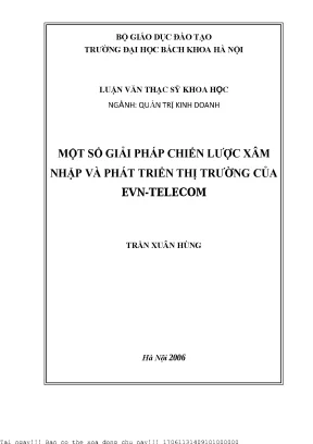 Một số giải pháp hiến lượ xâm nhập và phát triển thị trường ủa evn teleom
