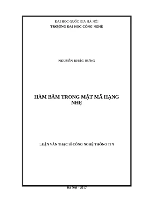 Luận văn hàm băm trong mật mã hạng nhẹ
