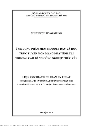 Ứng dụng phần mềm moodle dạy và họ trự tuyến môn mạng máy tính tại trường ao đẳng công nghiệp phú yên