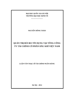 Luận văn quản trị rủi ro tín dụng tại tổng công ty tài chính cổ phần dầu khí việt nam