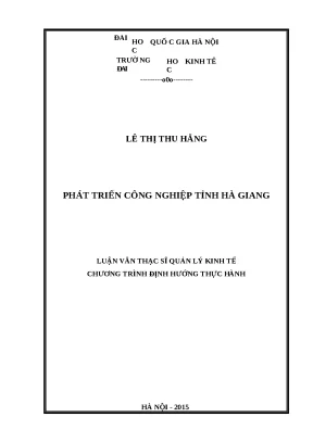 Luận văn phát triển công nghiệp tỉnh hà giang