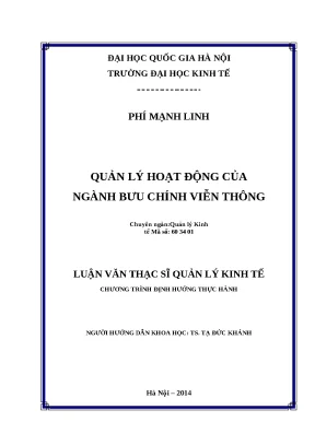 Luận văn quản lý hoạt động của ngành bưu chính viễn thông