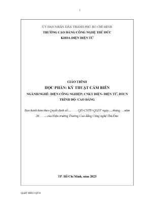 Giáo trình kỹ thuật cảm biến dùng cho ngành điện cn cnkt điện điện tử điện tử công nghiệp bậc cao đẳng