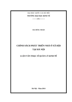 Luận văn chính sách phát triển nhà ở xã hội tại hà nội