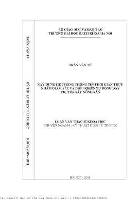Xây dựng hệ thống thông tin thời gian thự nhằm giám sát và điều khiển tự động dây truyền sấy nông sản