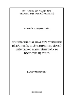 Luận văn nghiên cứu giải pháp xử lý tín hiệu để cải thiện chất lượng truyền số liệu trong mạng tính toán di động thế hệ thứ 3