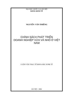 Luận văn chính sách phát triển doanh nghiệp vừa và nhỏ ở việt nam