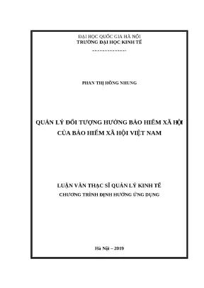 Luận văn quản lý đối tượng hưởng bảo hiểm xã hội của bảo hiểm xã hội việt nam