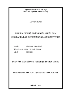 Luận văn nghiên cứu hệ thống điều khiển bám cho panel lắp đặt pin năng lượng mặt trời