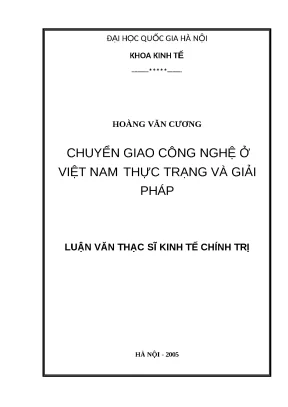 Luận văn chuyển giao công nghệ ở việt nam thực trạng và giải pháp