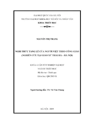 Khóa luận nghi thức tang lễ của người việt theo công giáo nghiên cứu tại giáo xứ thái hà hà nội