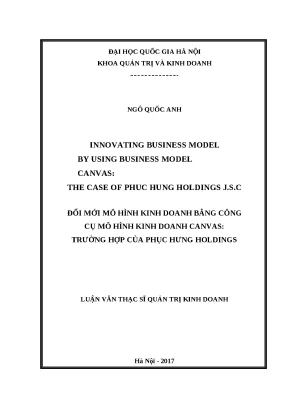 Luận văn innovating business model by using business model canvas