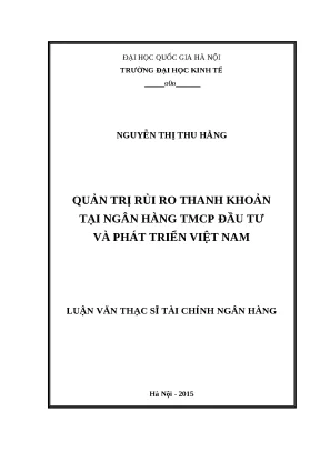Luận văn quản trị rủi ro thanh khoản tại ngân hàng tmcp đầu tư và phát triển việt nam
