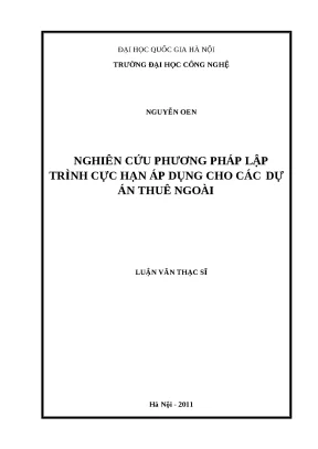 Luận văn nghiên cứu phương pháp lập trình cực hạn áp dụng cho các dự án thuê ngoài