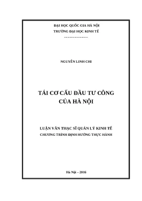 Luận văn tái cơ cấu đầu tư công của hà nội