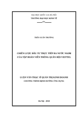 Luận văn chiến lược đầu tư trực tiếp ra nước ngoài của tập đoàn viễn thông quân đội viettel
