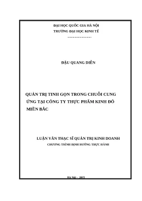 Luận văn quản trị tinh gọn trong chuỗi cung ứng tại công ty thực phẩm kinh đô miền bắc