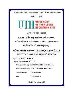 Khai thác hệ thống dẫn động bốn bánh chủ động toàn thời gian trên các ô tô hiện đại mô hình hệ thống treo độc lập của xe toyota camry và hộp số xe con