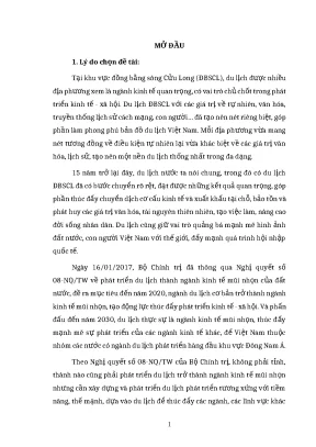 Luận án ths báo chí truyền thông quảng bá du lịch địa phương trên báo điện tử khu vực đồng bằng sông cửu long
