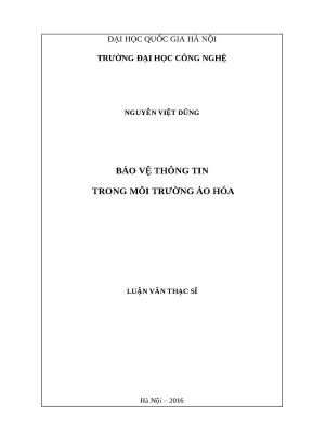 Luận văn bảo vệ thông tin trong môi trường ảo hóa