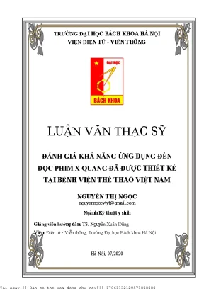 Đánh giá khả năng ứng dụng đèn đọ phim x quang đã đượ thiết kế tại bệnh viện thể thao việt nam