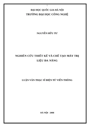 Luận văn nghiên cứu thiết kế và chế tạo máy trị liệu đa năng