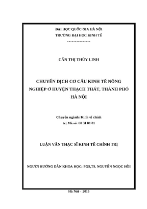 Luận văn chuyển dịch cơ cấu kinh tế nông nghiệp ở huyện thạch thất thành phố hà nội